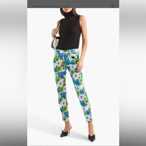 PRADA Green Floral-print Cotton blend Pants